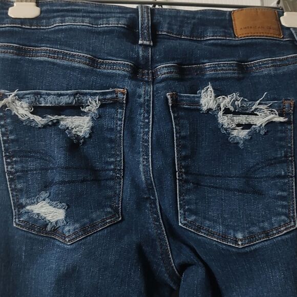 American Eagle Next Level Stretch Super Distressed Hi Rise Jeggings  Sz 4S  NWOT - Picture 13 of 16